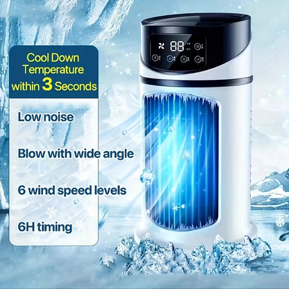 USB portable air conditioner humidifier - 6-speed adjustment, ultra-quiet 25 decibels, mini air conditioner for home, office and dormitory, 6-hour timer, festival gift, suitable for use in home, office and dormitory - Image 6