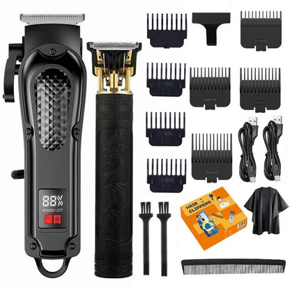 electric hair clipper two-piece set features a trendy and convenient design to meet the needs of family haircuts.   It is safe and easy to operate, providing powerful and precise trimming for styling, beard and sideburns care.   It can easily create an el - Image 3