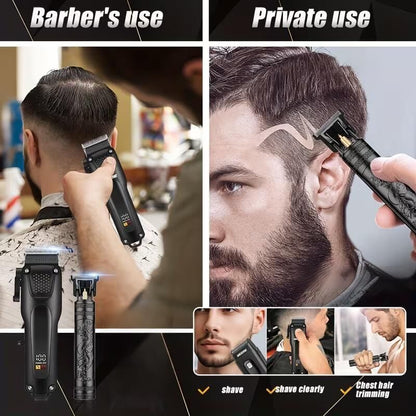 electric hair clipper two-piece set features a trendy and convenient design to meet the needs of family haircuts.   It is safe and easy to operate, providing powerful and precise trimming for styling, beard and sideburns care.   It can easily create an el - Image 4