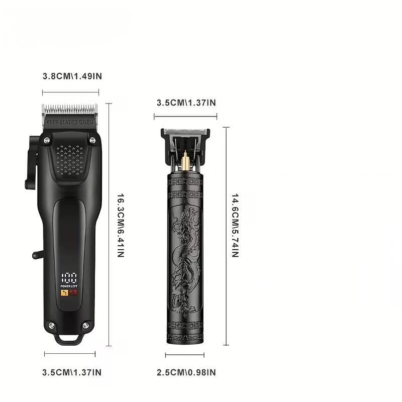 electric hair clipper two-piece set features a trendy and convenient design to meet the needs of family haircuts.   It is safe and easy to operate, providing powerful and precise trimming for styling, beard and sideburns care.   It can easily create an el - Image 6