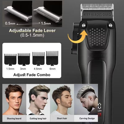 electric hair clipper two-piece set features a trendy and convenient design to meet the needs of family haircuts.   It is safe and easy to operate, providing powerful and precise trimming for styling, beard and sideburns care.   It can easily create an el - Image 7