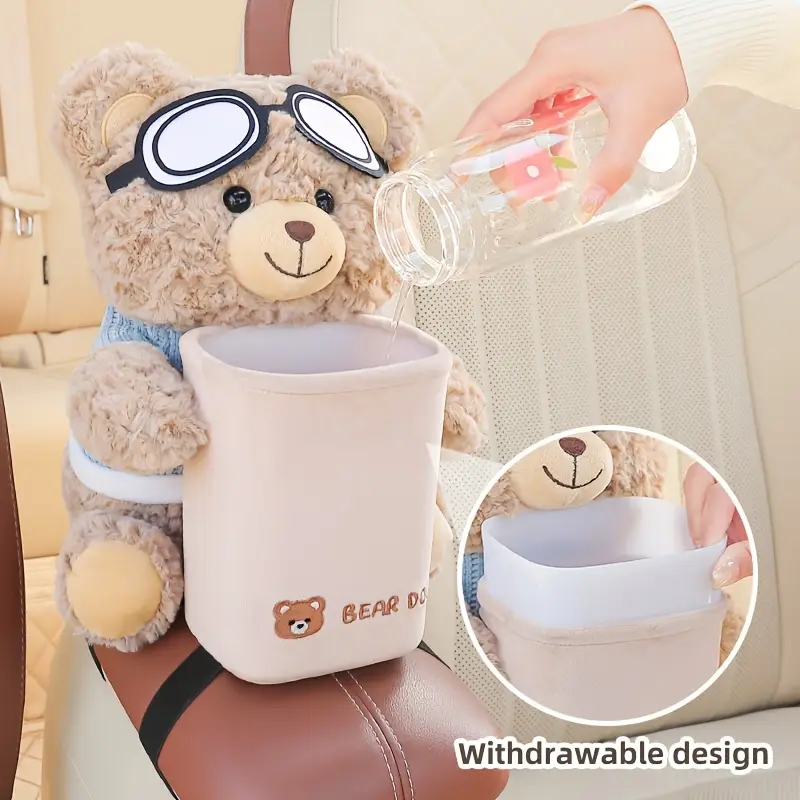 A cute car tissue holder and trash can in one, a creative car storage rack, and a car handrail for storing interior accessories - Image 5