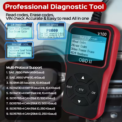 Automobile OBD2 Fault Diagnosis Instrument, engine fault code Reader, suitable for all OBD II models in 1996+, plug-and-play vehicle condition detection tool, a practical car gift for your boyfriend or father - Image 6