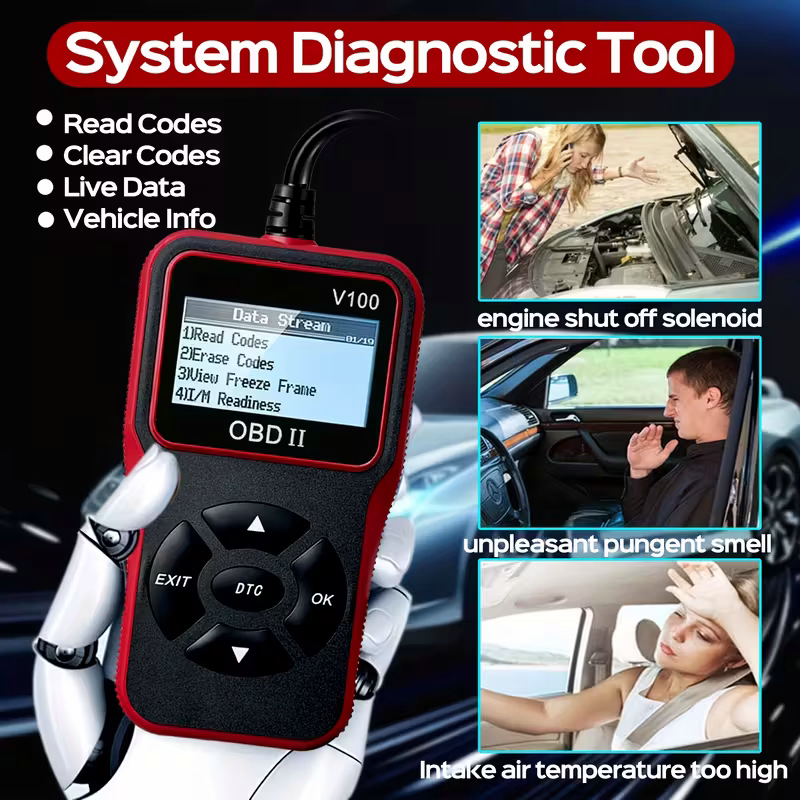 Automobile OBD2 Fault Diagnosis Instrument, engine fault code Reader, suitable for all OBD II models in 1996+, plug-and-play vehicle condition detection tool, a practical car gift for your boyfriend or father - Image 7