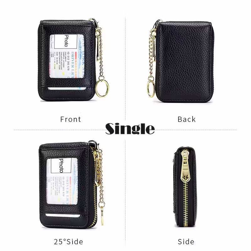 Casual style multi-compartment zipper wallet: Cards and loose change are neatly sorted - Image 4