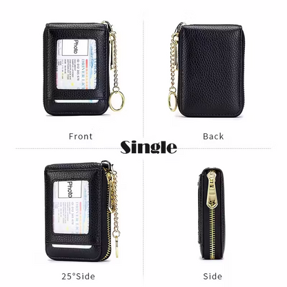 Casual style multi-compartment zipper wallet: Cards and loose change are neatly sorted - Image 4