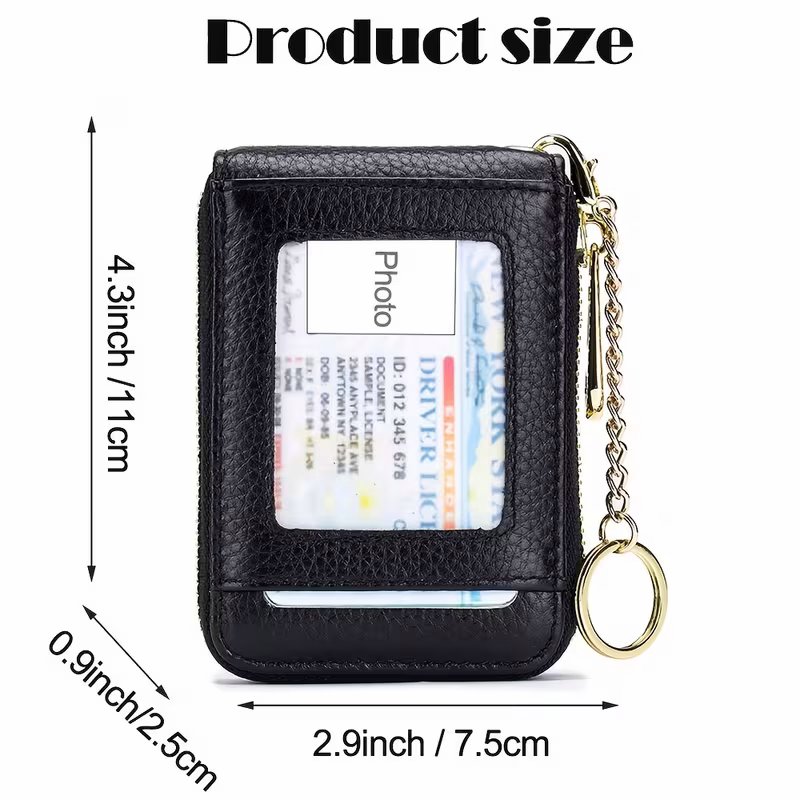 Casual style multi-compartment zipper wallet: Cards and loose change are neatly sorted - Image 5