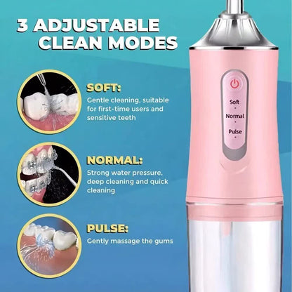 Wireless electric water toothbrush set, equipped with 4 nozzle heads - 360° rotatable nozzles, USB charging, lithium battery, suitable for daily teeth and gum cleaning, suitable for both men and women, is the perfect gift for the holidays. Dental cleaning - Image 2