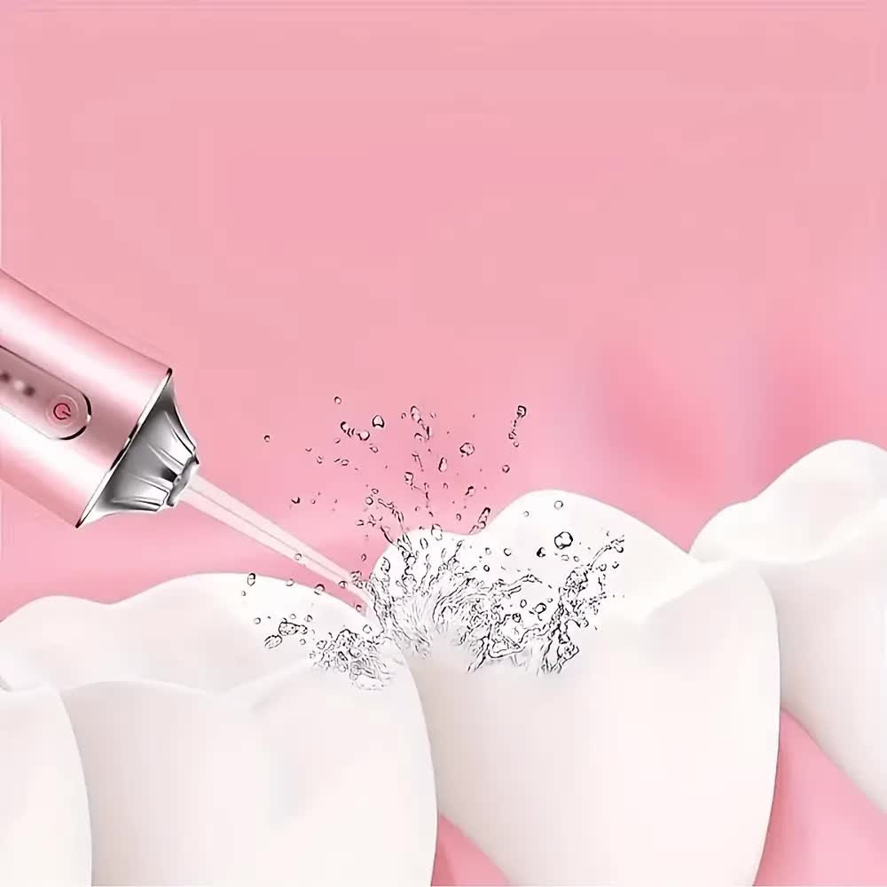 Wireless electric water toothbrush set, equipped with 4 nozzle heads - 360° rotatable nozzles, USB charging, lithium battery, suitable for daily teeth and gum cleaning, suitable for both men and women, is the perfect gift for the holidays. Dental cleaning - Image 4