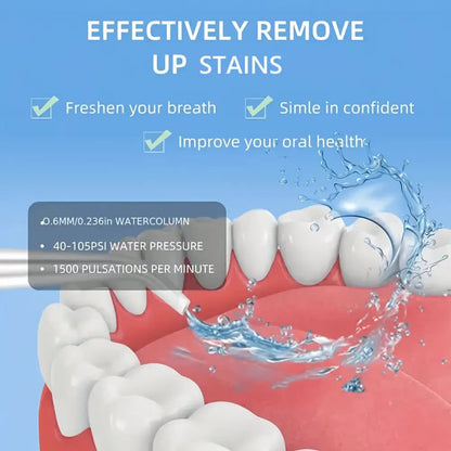 Wireless electric water toothbrush set, equipped with 4 nozzle heads - 360° rotatable nozzles, USB charging, lithium battery, suitable for daily teeth and gum cleaning, suitable for both men and women, is the perfect gift for the holidays. Dental cleaning - Image 7