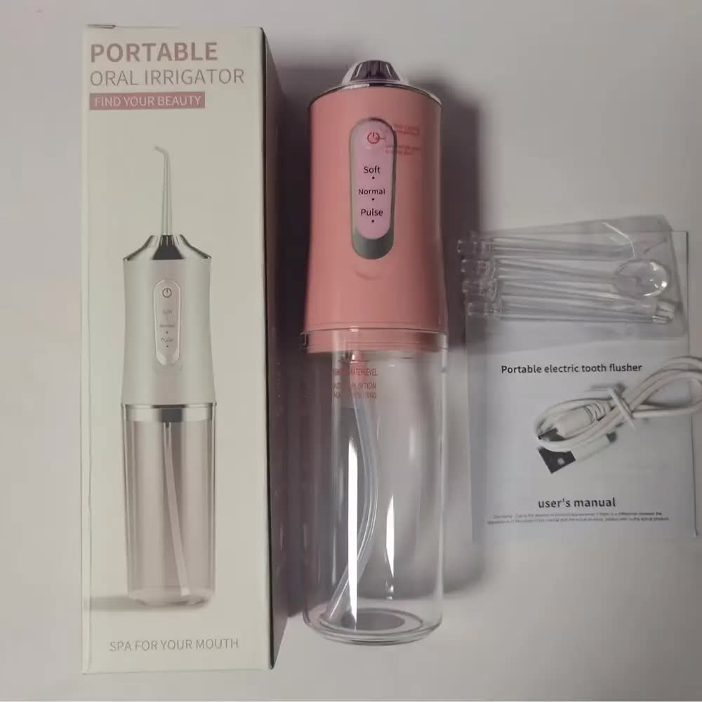 Wireless electric water toothbrush set, equipped with 4 nozzle heads - 360° rotatable nozzles, USB charging, lithium battery, suitable for daily teeth and gum cleaning, suitable for both men and women, is the perfect gift for the holidays. Dental cleaning - Image 8