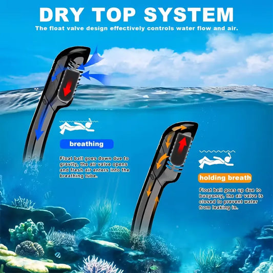 Snorkeling mask breathing tube set, large frame silicone mask, leak-proof and anti-fog snorkeling mask, swimming goggles for men and women - Image 5