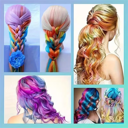 10-color washable temporary hair dye powder set! Safe and non-damaging to hair! Powder comb design! Creative styling products for girls - Image 5