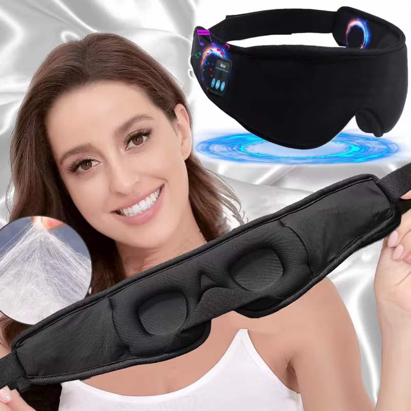 1 3D wireless sleep mask with 5.2BT headphones, the best sleep mask, Type-C charging cable built-in, wireless music eye mask, suitable for both men and women, wireless sleep mask, sleep eye mask, travel sleep aid, portable sleep solution, soft ear pads, l - Image 4
