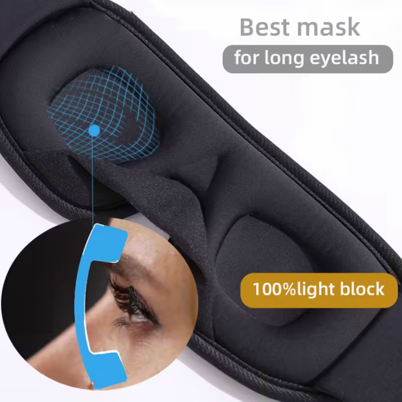 1 3D wireless sleep mask with 5.2BT headphones, the best sleep mask, Type-C charging cable built-in, wireless music eye mask, suitable for both men and women, wireless sleep mask, sleep eye mask, travel sleep aid, portable sleep solution, soft ear pads, l - Image 4