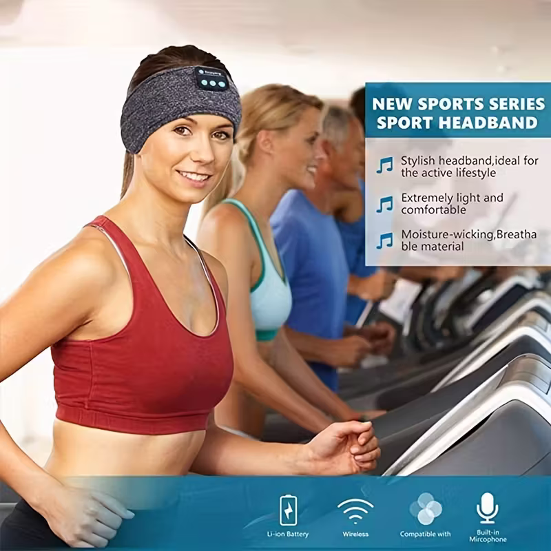 The dual-purpose wireless headphones for sleep and exercise feature a headband design that is light, thin and soft, providing a comfortable fit without pressing on the ears - Image 2