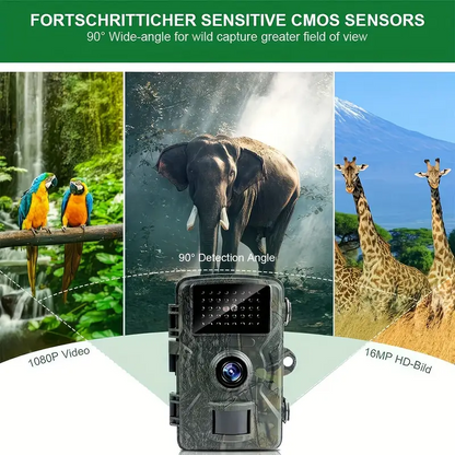 Hiking and hunting camera with night vision function, high-definition, 0.8s trigger, 120 ° wide-angle lens, used for outdoor camping, wildlife monitoring, home security monitoring, orchard monitoring (battery not included) - Image 3