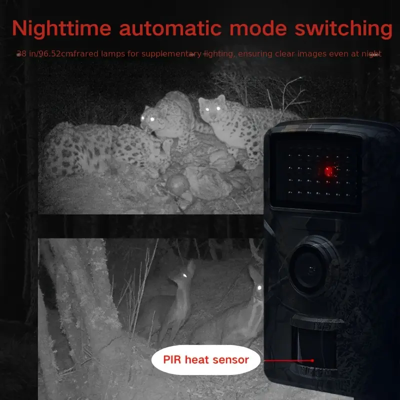 Hiking and hunting camera with night vision function, high-definition, 0.8s trigger, 120 ° wide-angle lens, used for outdoor camping, wildlife monitoring, home security monitoring, orchard monitoring (battery not included) - Image 6