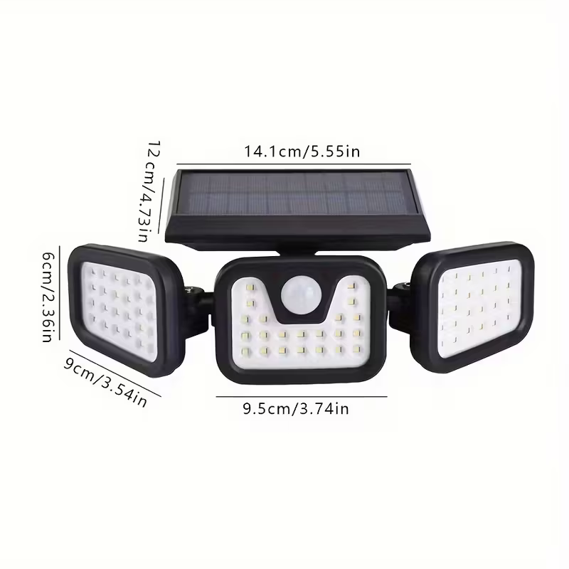 (2-piece set)74 LED solar sensor lights with motion sensors, 3-level brightness mode outdoor wall lights, suitable for front doors, courtyards, garages, and terraces - Image 3