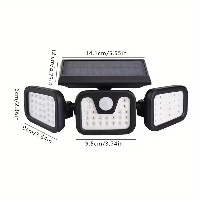 (2-piece set)74 LED solar sensor lights with motion sensors, 3-level brightness mode outdoor wall lights, suitable for front doors, courtyards, garages, and terraces - Image 3