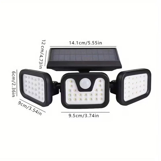 (2-piece set)74 LED solar sensor lights with motion sensors, 3-level brightness mode outdoor wall lights, suitable for front doors, courtyards, garages, and terraces - Image 3