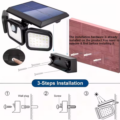 (2-piece set)74 LED solar sensor lights with motion sensors, 3-level brightness mode outdoor wall lights, suitable for front doors, courtyards, garages, and terraces - Image 4
