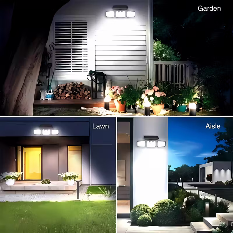 (2-piece set)74 LED solar sensor lights with motion sensors, 3-level brightness mode outdoor wall lights, suitable for front doors, courtyards, garages, and terraces - Image 7