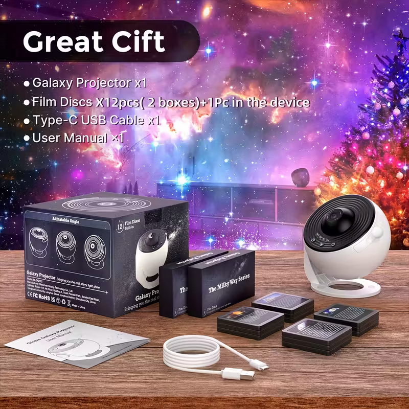 12-in-1 Constellation and Planetary arium Projector - USB power supply, modern space-themed night light with aurora effect, suitable for bedrooms, suitable for teenagers and adults, adjustable display Settings - Image 6