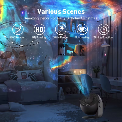 12-in-1 Constellation and Planetary arium Projector - USB power supply, modern space-themed night light with aurora effect, suitable for bedrooms, suitable for teenagers and adults, adjustable display Settings - Image 4