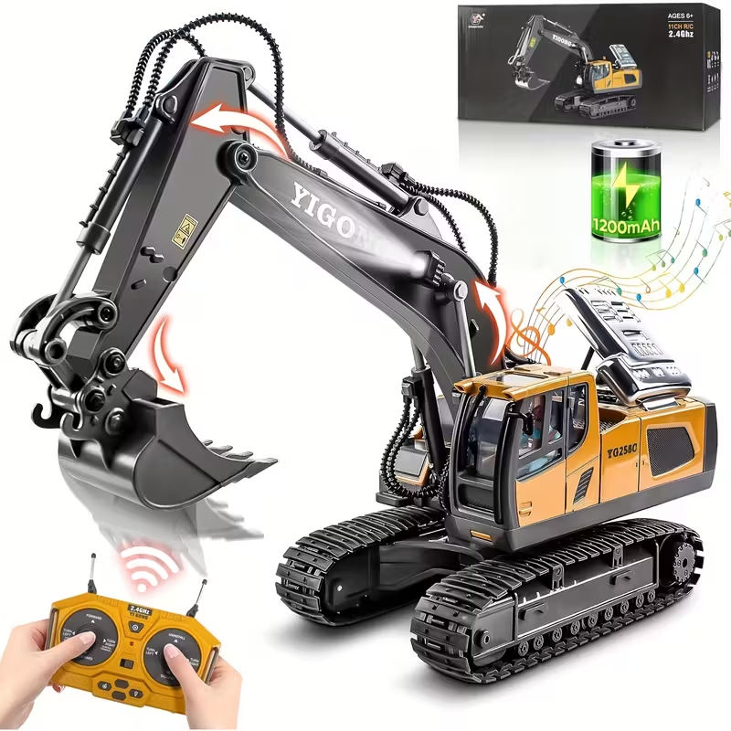 Mini Excavator Toy with Remote & App Control, High-Tech 11-Channel Alloy & Plastic Engineering Vehicle, Fun Toy for Men, Perfect Gift for Kids. - Image 2