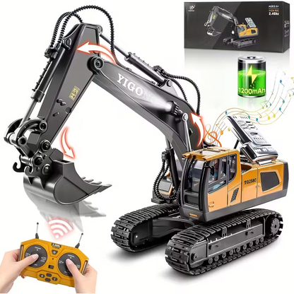 Mini Excavator Toy with Remote & App Control, High-Tech 11-Channel Alloy & Plastic Engineering Vehicle, Fun Toy for Men, Perfect Gift for Kids. - Image 2