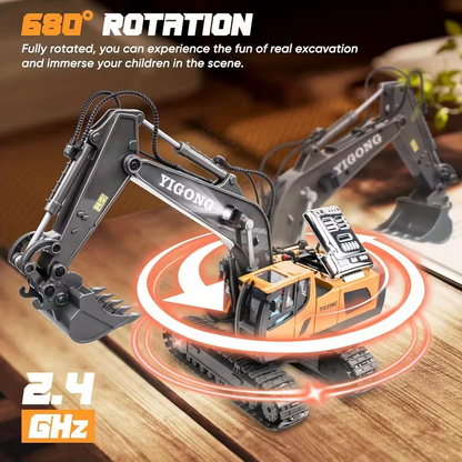 Mini Excavator Toy with Remote & App Control, High-Tech 11-Channel Alloy & Plastic Engineering Vehicle, Fun Toy for Men, Perfect Gift for Kids. - Image 3