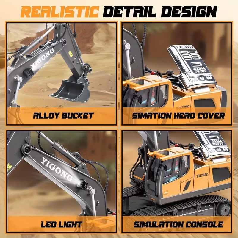 Mini Excavator Toy with Remote & App Control, High-Tech 11-Channel Alloy & Plastic Engineering Vehicle, Fun Toy for Men, Perfect Gift for Kids. - Image 4
