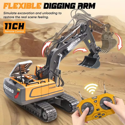 Mini Excavator Toy with Remote & App Control, High-Tech 11-Channel Alloy & Plastic Engineering Vehicle, Fun Toy for Men, Perfect Gift for Kids. - Image 6