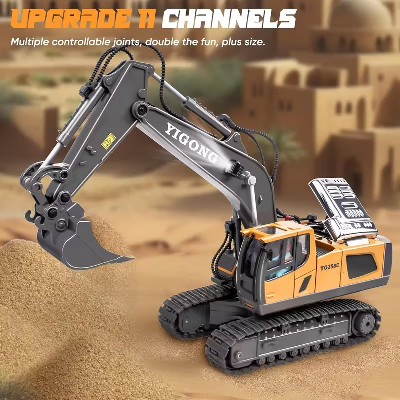 Mini Excavator Toy with Remote & App Control, High-Tech 11-Channel Alloy & Plastic Engineering Vehicle, Fun Toy for Men, Perfect Gift for Kids. - Image 7