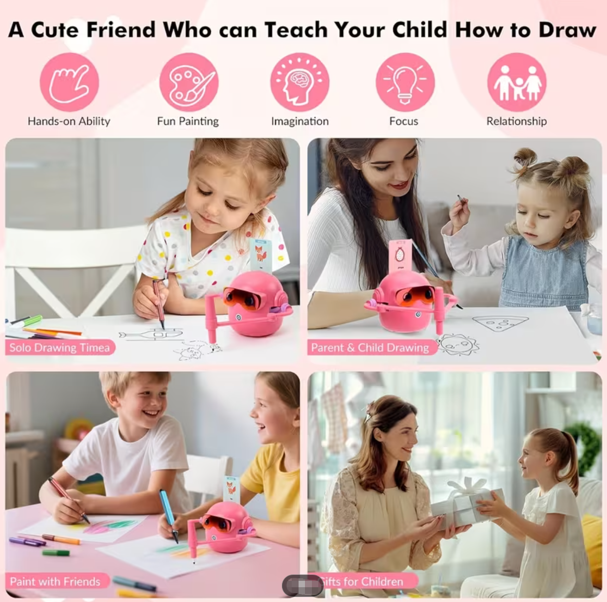 Smart Children's Drawing Robot, an automatic drawing robot toy and interactive educational painting machine. This intelligent robot is a fun educational toy, equipped with 100 cards, suitable for boys and girls aged 3 and above. It makes a perfect gift fo - Image 4