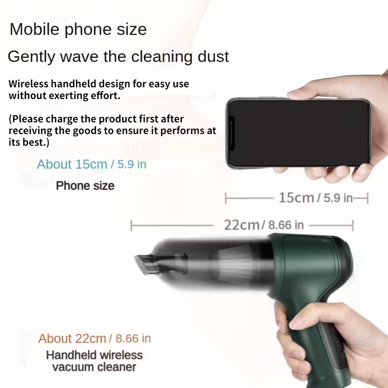 Three-in-one high-power cordless vacuum cleaner, suitable for both car and home use, with an ultra-long battery life. It can vacuum, blow air, remove dust, and clean pet hair. It comes with a variety of accessories and is ready to use immediately - Image 3