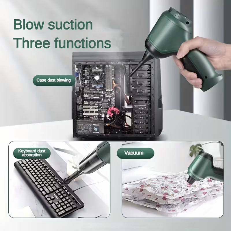Three-in-one high-power cordless vacuum cleaner, suitable for both car and home use, with an ultra-long battery life. It can vacuum, blow air, remove dust, and clean pet hair. It comes with a variety of accessories and is ready to use immediately - Image 6