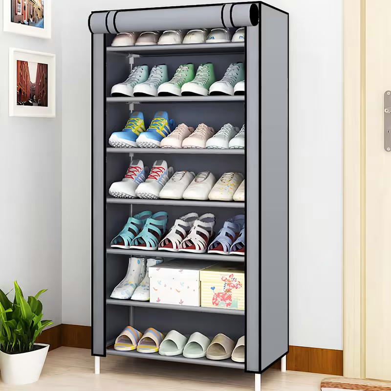 Multi-functional 10-layer shoe rack (can be freely disassembled into any number of layers) - Easy to assemble, portable for storage, suitable for 15 to 27 pairs of sports shoes, high heels and boots, it is an ideal choice for home use - Image 3
