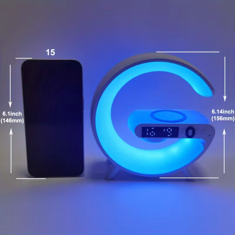 Wireless speaker with mobile phone charger; Creative ambient light night light; multi-functional music speaker suitable for teenagers and adults; bedroom bedside sound gift - Image 4