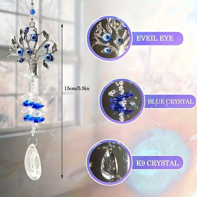 3pc Evil Eye Crystal Sun Capture Pendant Suitable for Home Window Decoration and Garden Hanging Decoration - Image 2
