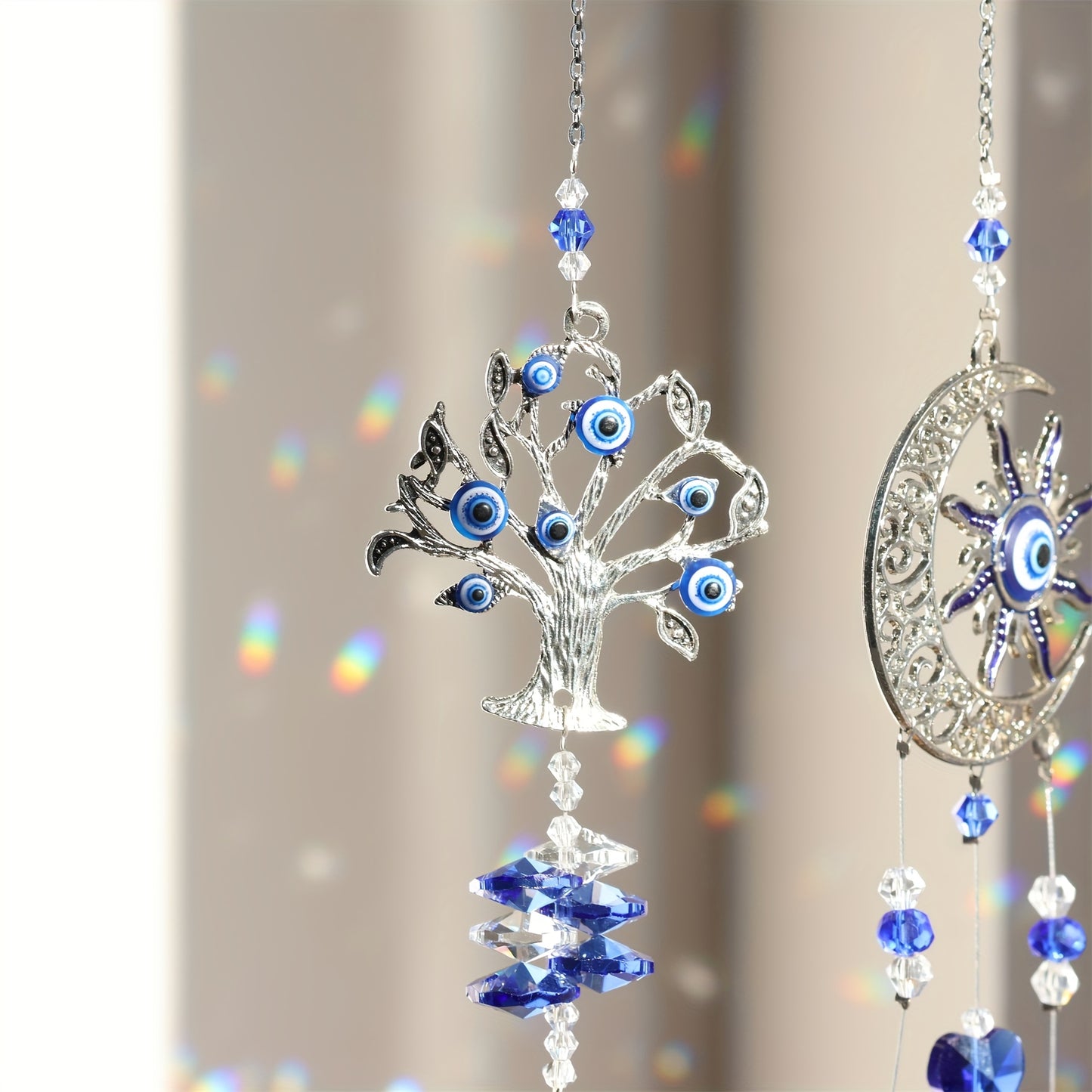 3pc Evil Eye Crystal Sun Capture Pendant Suitable for Home Window Decoration and Garden Hanging Decoration - Image 6
