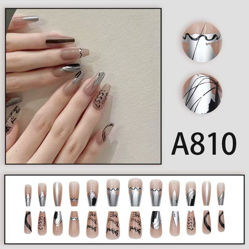 12 boxes / 288 pieces, white light luxury fashion French ins style flash sweet cool simple empress spicy girl new spring wear nail set - Image 4