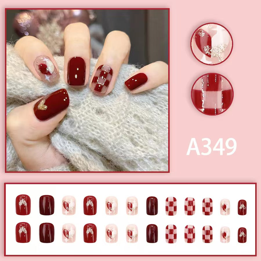 12 boxes / 288 pieces, white light luxury fashion French ins style flash sweet cool simple empress spicy girl new spring wear nail set - Image 9
