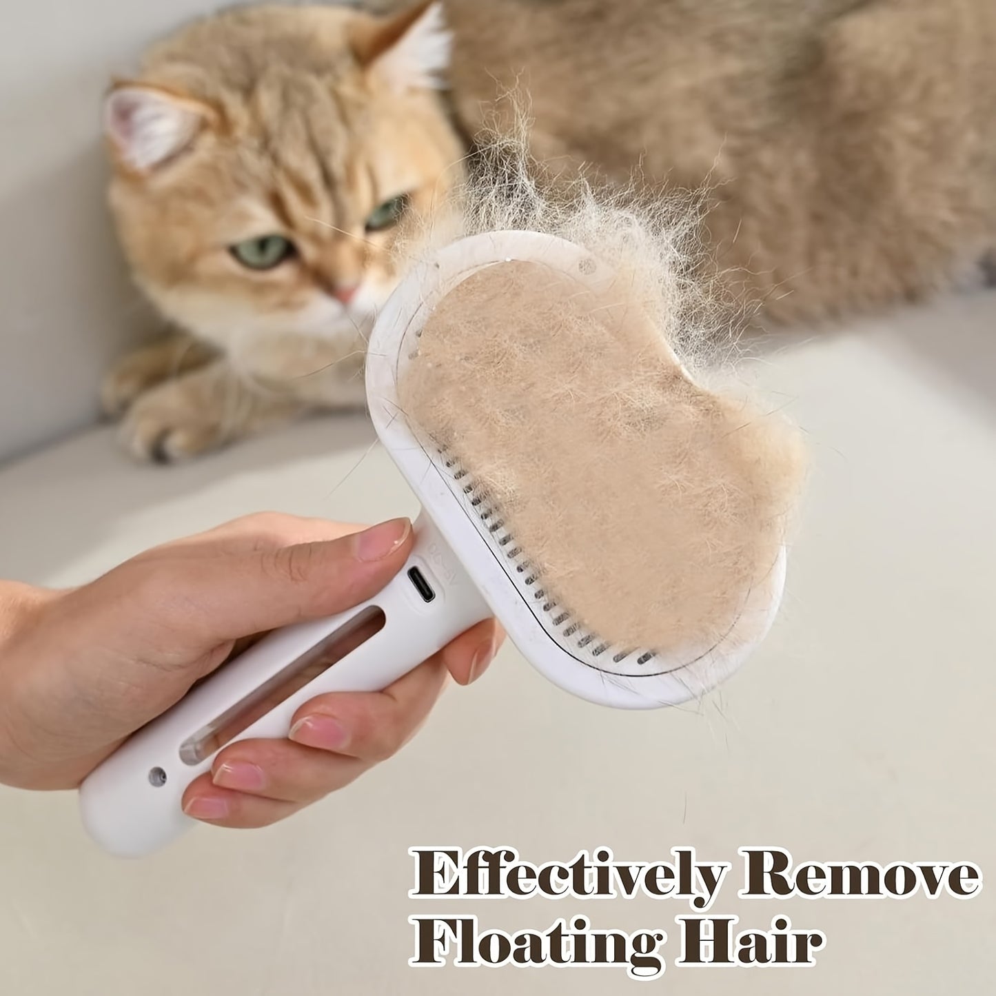 3-in-1 automatic cleaning steam pet brush - anti-static, suitable for long-haired and short-haired cats and dogs grooming tools, remove loose hair and reduce shedding - Image 4