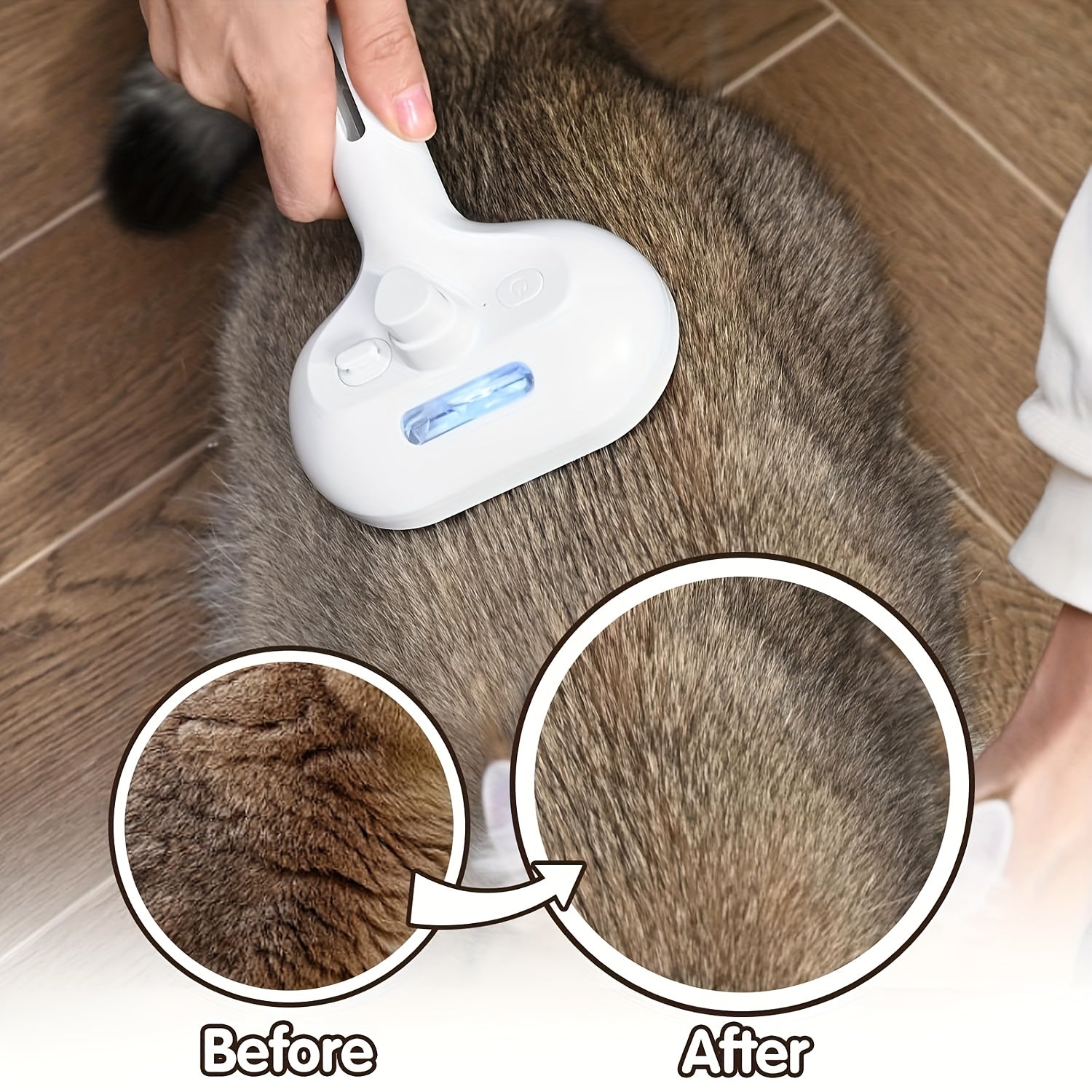 3-in-1 automatic cleaning steam pet brush - anti-static, suitable for long-haired and short-haired cats and dogs grooming tools, remove loose hair and reduce shedding - Image 6