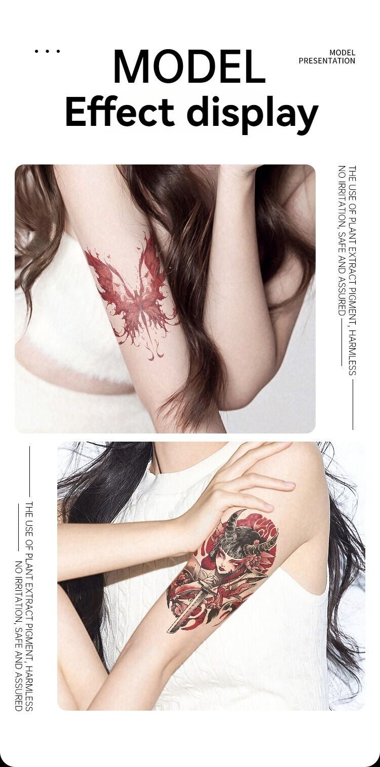8 new colorful half-arm tattoo stickers, anime colorful waterproof resin one-time tattoo stickers - Image 2