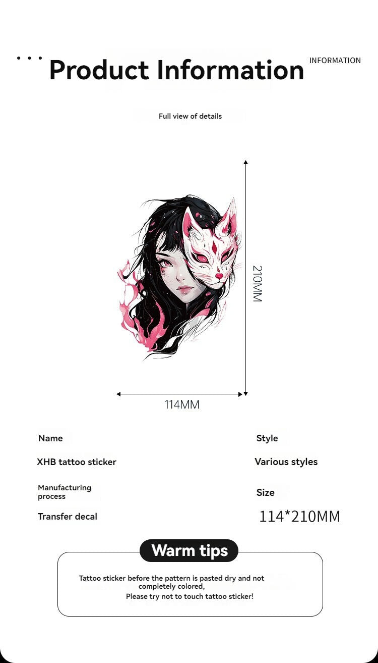 8 new colorful half-arm tattoo stickers, anime colorful waterproof resin one-time tattoo stickers - Image 6