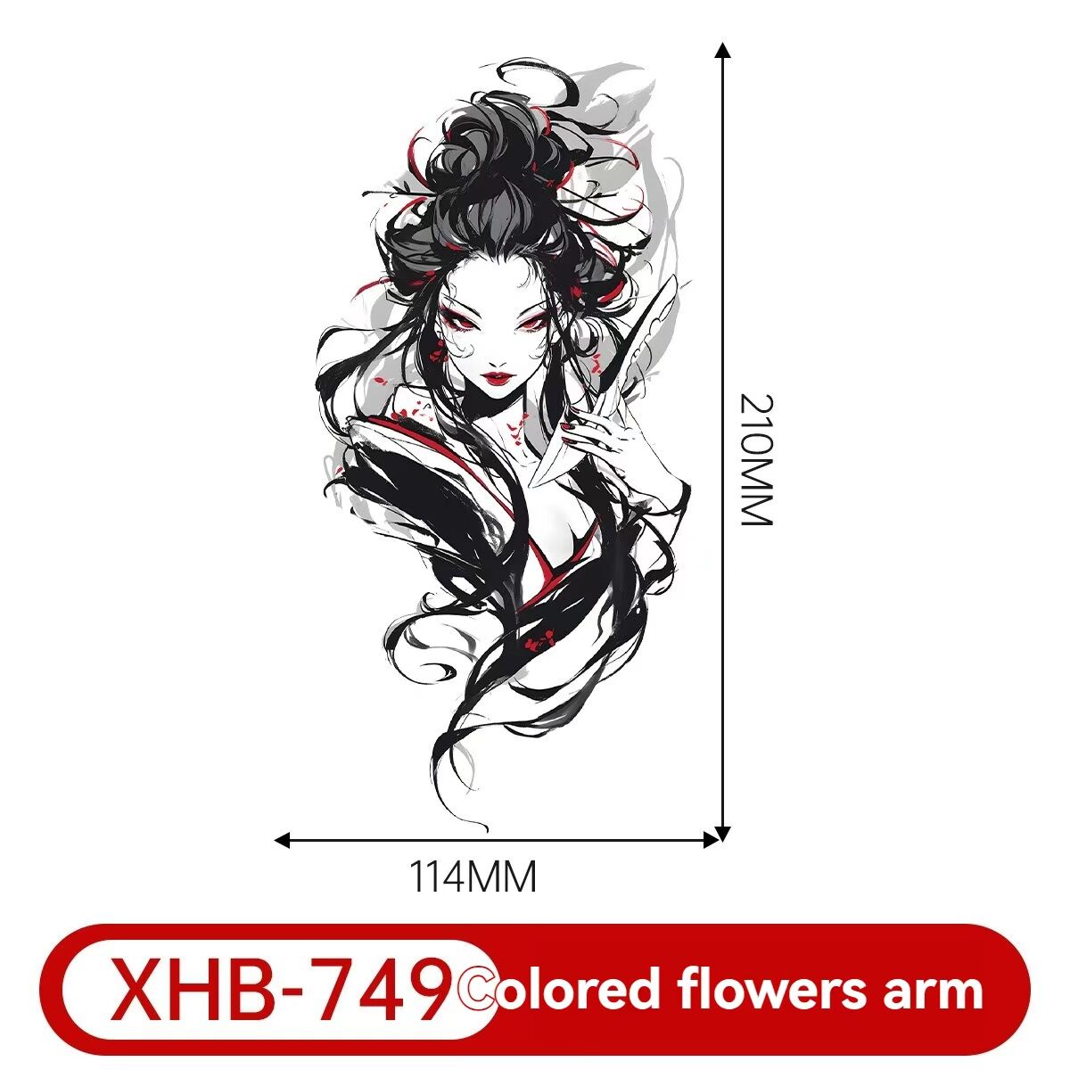 8 new colorful half-arm tattoo stickers, anime colorful waterproof resin one-time tattoo stickers - Image 7