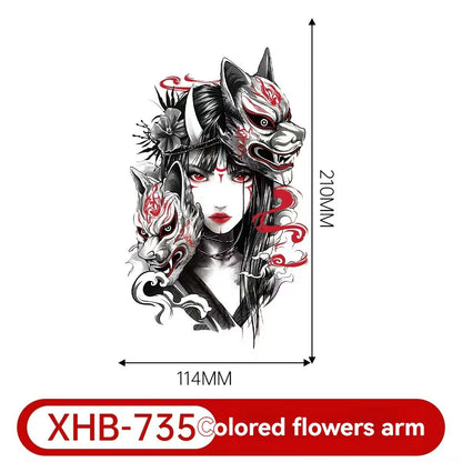 8 new colorful half-arm tattoo stickers, anime colorful waterproof resin one-time tattoo stickers - Image 9